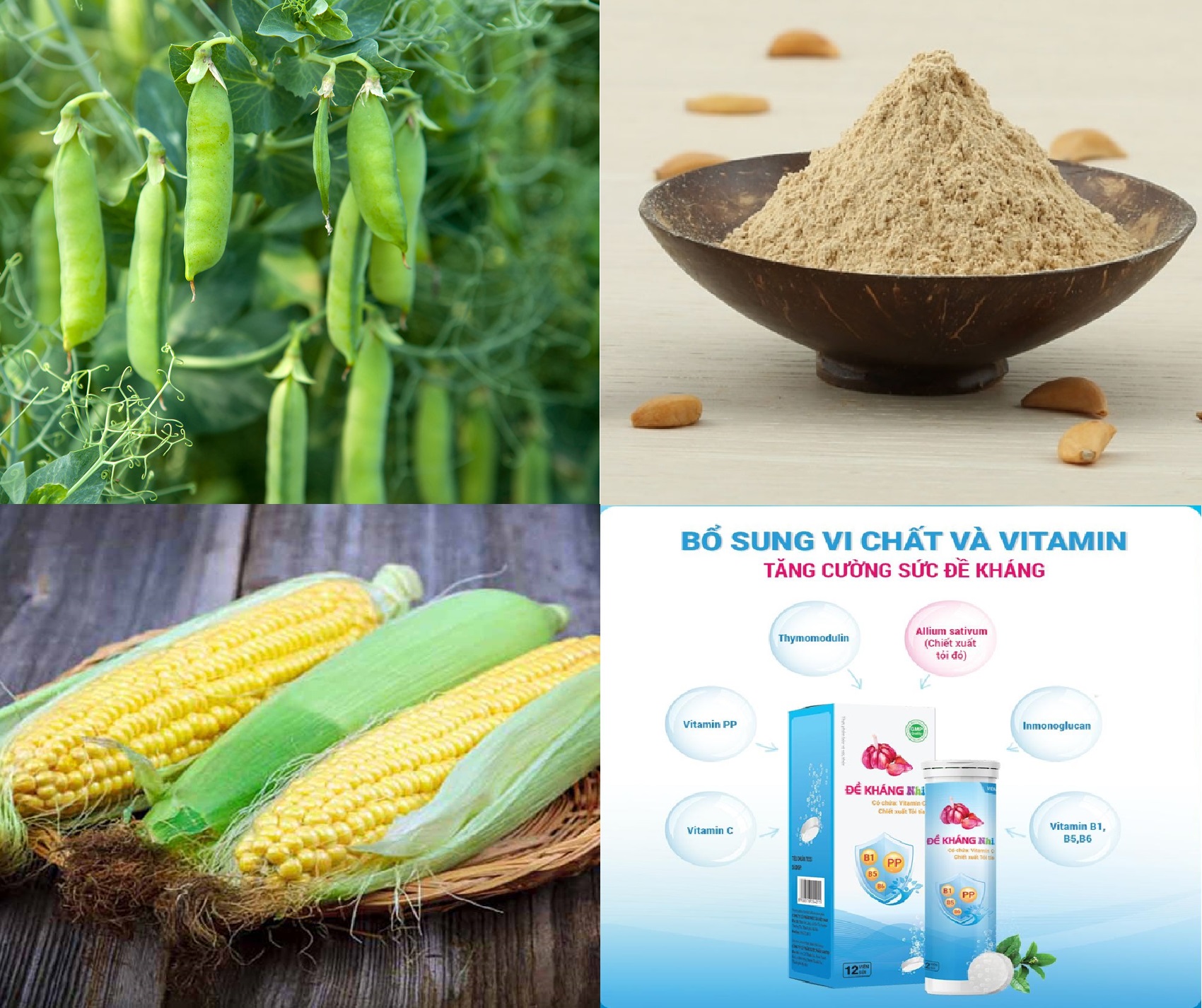 Đậu Hà Lan, Ngô, Bột uống đa năng và thức uống dinh dưỡng vô cùng tốt cho sức khỏe của trẻ